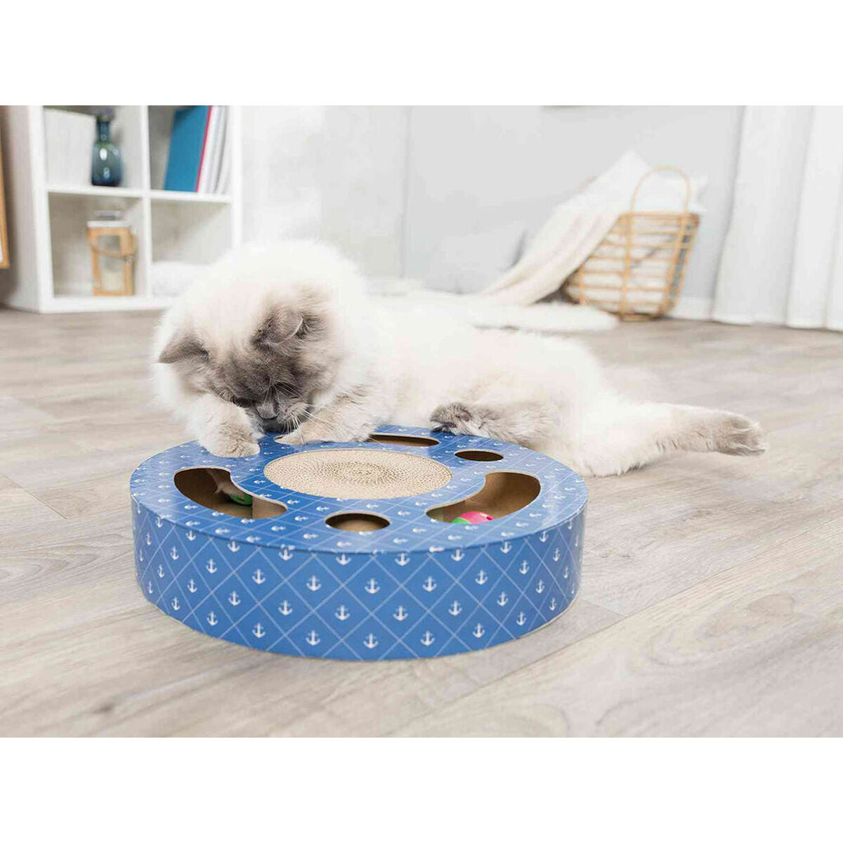 Scratching Post for Cats Trixie Blue Cardboard Plastic Ø 33 cm